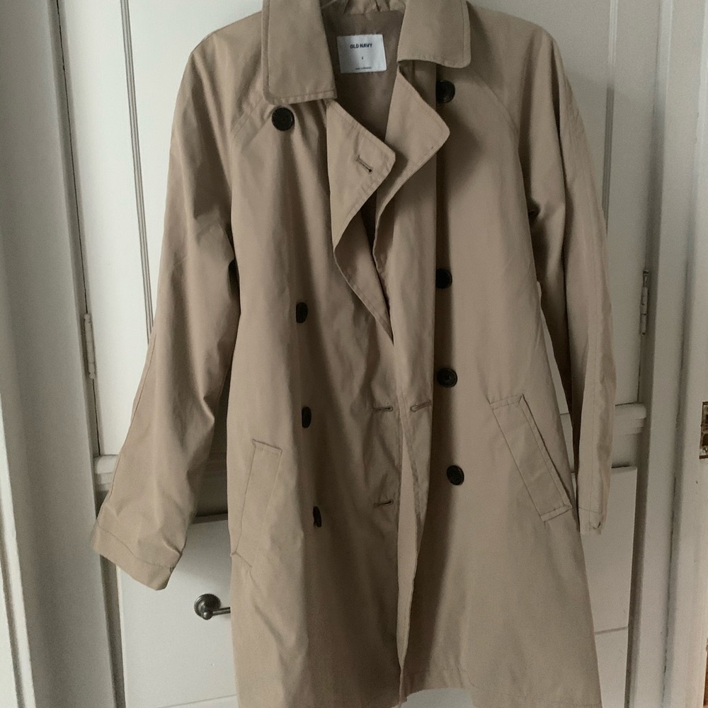 tan trench coat